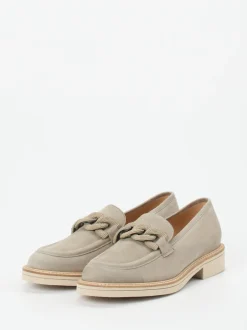 Mannori – Loafer aus Veloursleder in Steingrau
