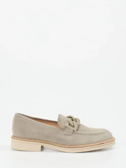Mannori – Loafer aus Veloursleder in Steingrau