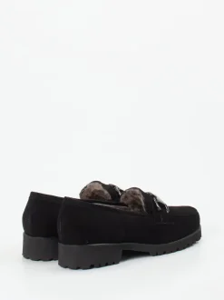 Mannori – Loafer aus Veloursleder schwarz