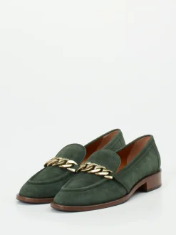 Mannori – Loafer aus Veloursleder in Tannengrün