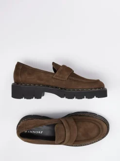 Mannori – Loafer aus Veloursleder in Braun
