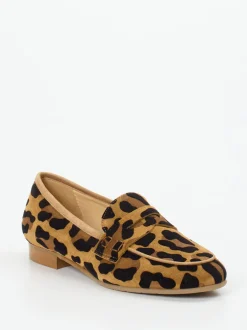 Mannori – Loafer aus Veloursleder mit Leoprint