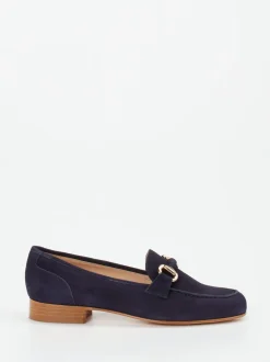 Mannori – Loafer aus Veloursleder Dunkelblau
