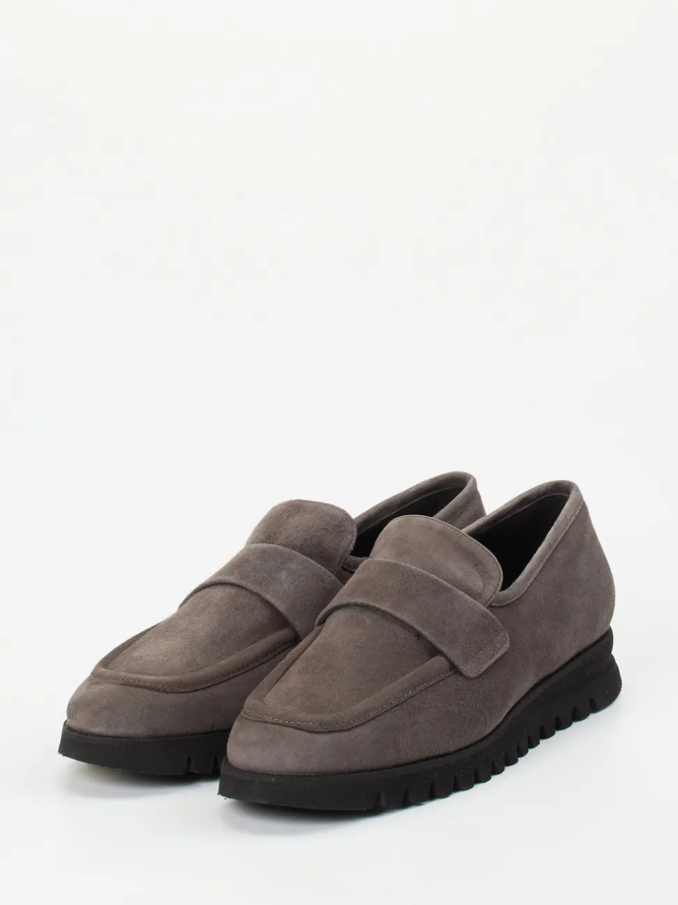 Mannori – Loafer aus Veloursleder in Taupegrau