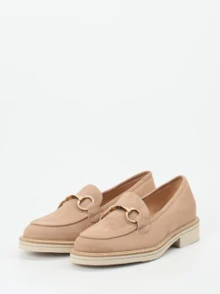 Mannori – Loafer aus Veloursleder in Beige