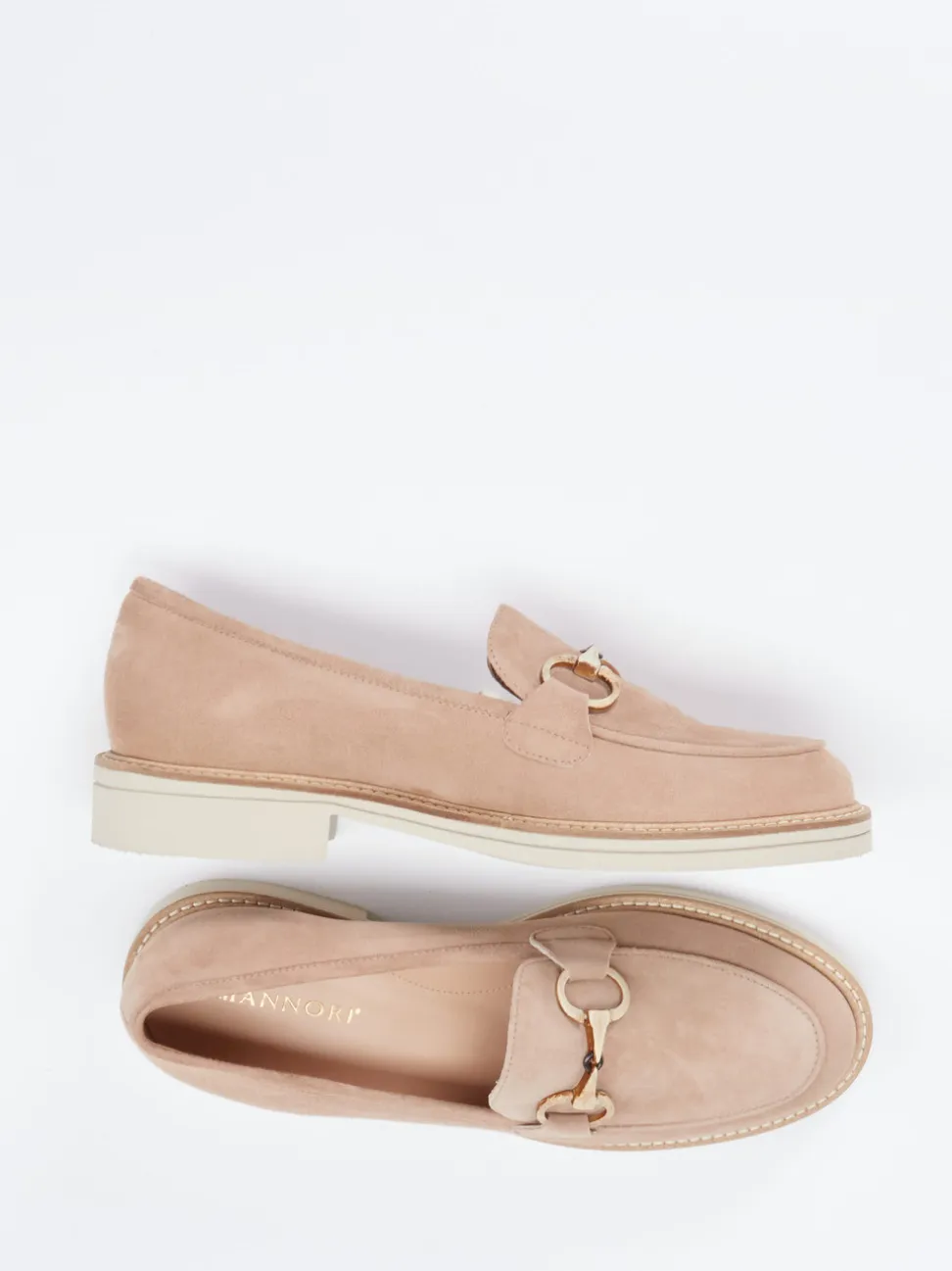 Mannori – Loafer aus Veloursleder in Beige