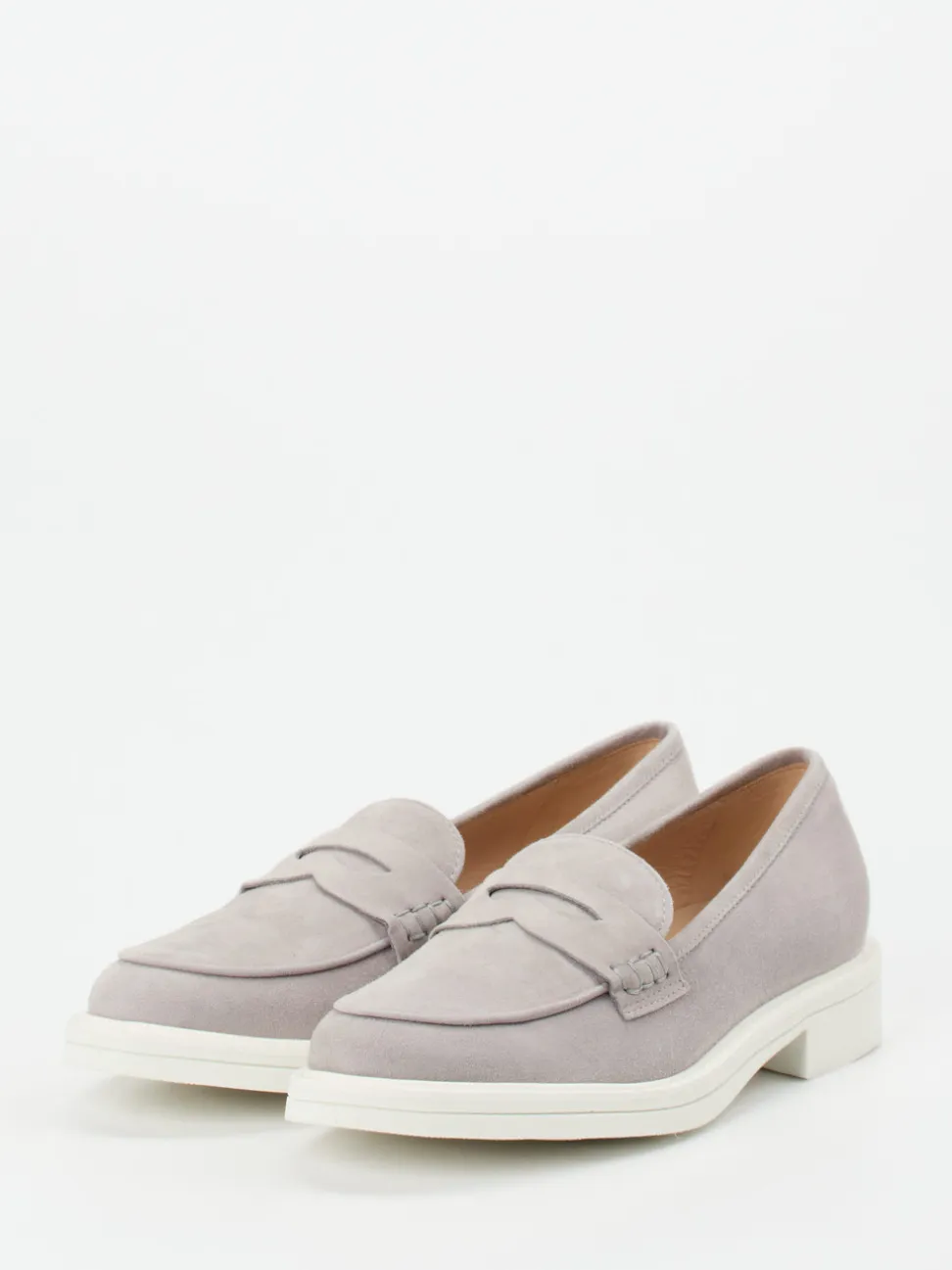 Mannori – Loafer aus Veloursleder in Hellgrau