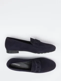 Mannori – Loafer aus Veloursleder in Dunkelblau