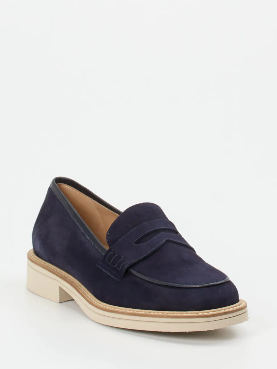 Mannori – Loafer aus Veloursleder Dunkelblau