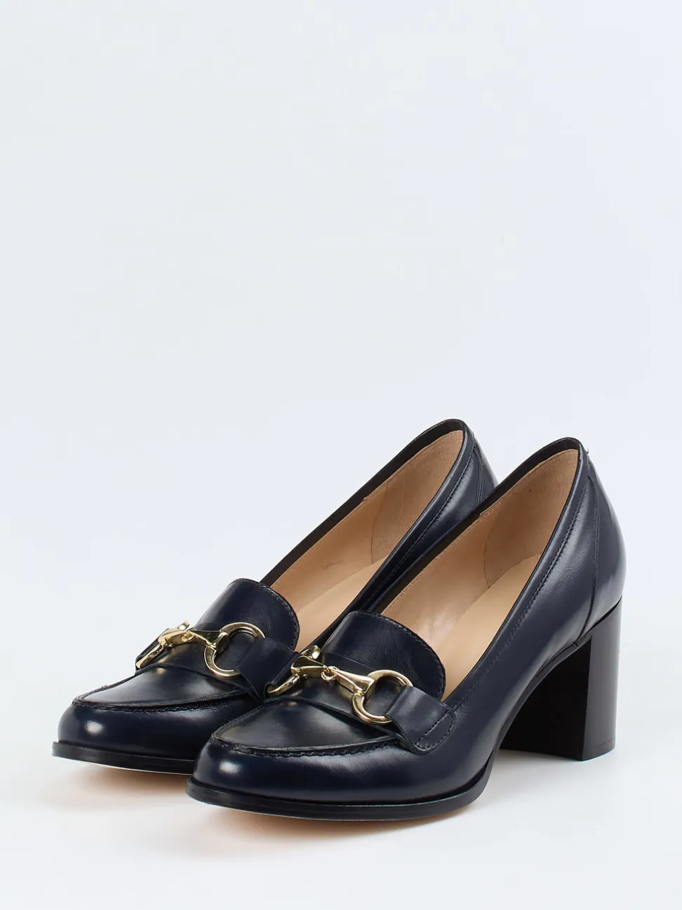 Mannori – Loafer-Pumps aus Kalbleder Dunkelblau
