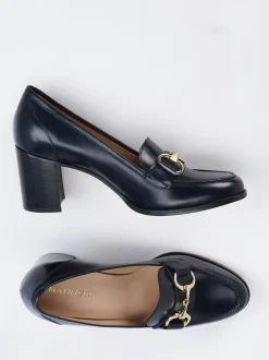 Mannori – Loafer-Pumps aus Kalbleder Dunkelblau
