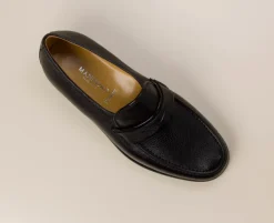 Mannori – Penny Loafer aus Hirschleder Schwarz
