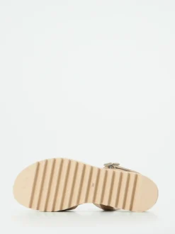 Mannori – Plateau-Sandale aus Veloursleder Rosébeige