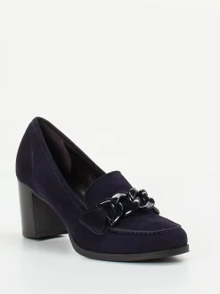 Mannori – Pumps aus Veloursleder in Dunkelblau