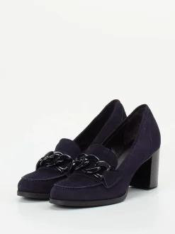 Mannori – Pumps aus Veloursleder in Dunkelblau