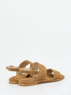 Mannori – Sandalen aus Veloursleder cognacfarben