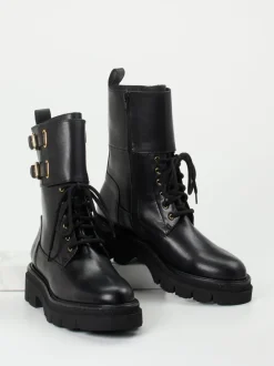 Mannori – Schnürboots aus Kalbleder Schwarz