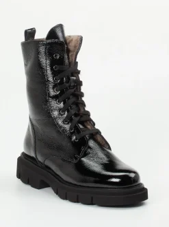 Mannori – Schnürboots aus Lackleder schwarz