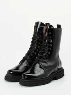 Mannori – Schnürboots aus Lackleder schwarz