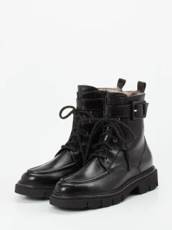 Mannori – Schnürboots aus Lammleder Schwarz