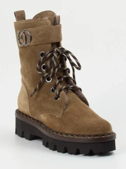 Mannori – Schnürboots aus Veloursleder sandfarben