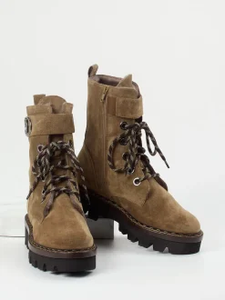 Mannori – Schnürboots aus Veloursleder sandfarben