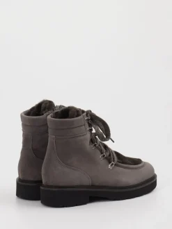 Mannori – Schnürboots aus Veloursleder Steingrau