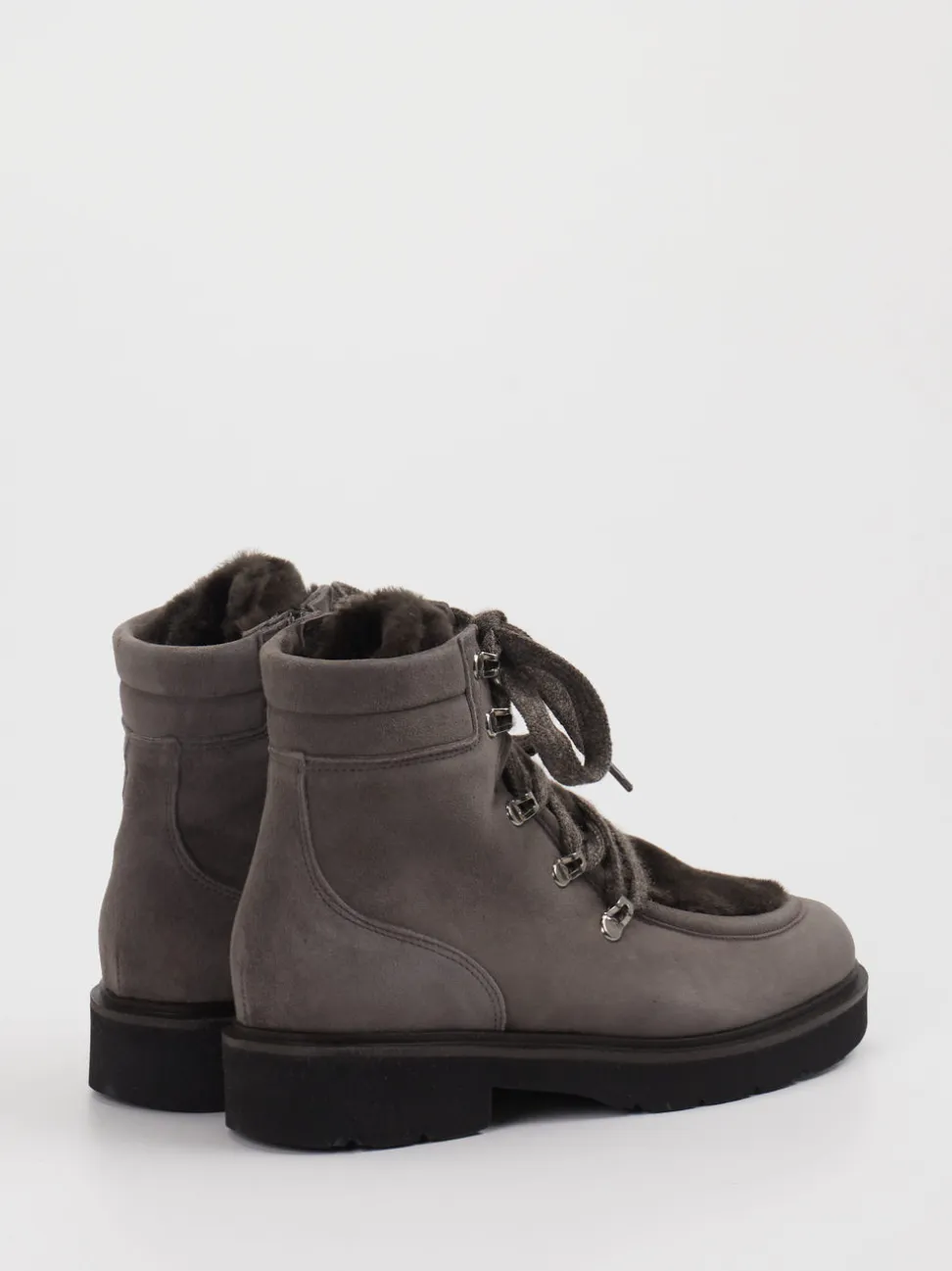 Mannori – Schnürboots aus Veloursleder Steingrau