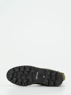 Mannori – Schnürstiefelette aus Veloursleder olivgrün
