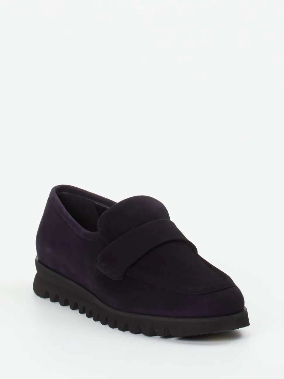 Mannori – Slipper aus Veloursleder Tiefviolett