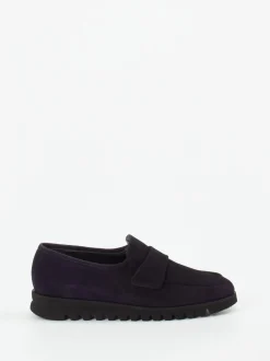 Mannori – Slipper aus Veloursleder Tiefviolett