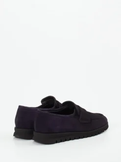 Mannori – Slipper aus Veloursleder Tiefviolett