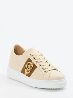Mannori – Sneaker aus Kalbleder in Cremebeige