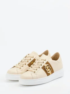 Mannori – Sneaker aus Kalbleder in Cremebeige