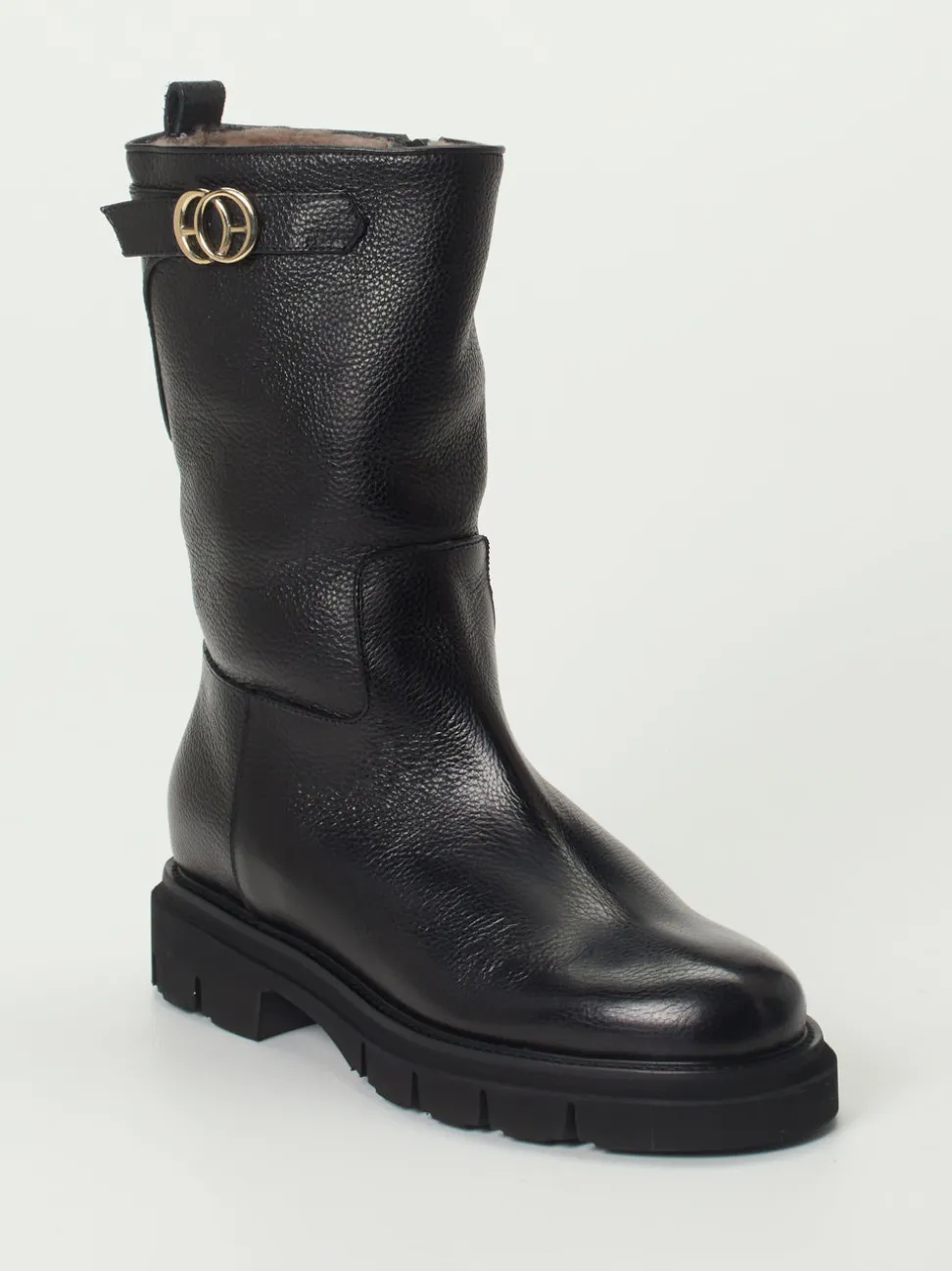 Mannori – Stiefel aus Kalbleder schwarz genarbt