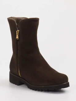 Mannori – Stiefeletten aus Veloursleder dunkelbraun