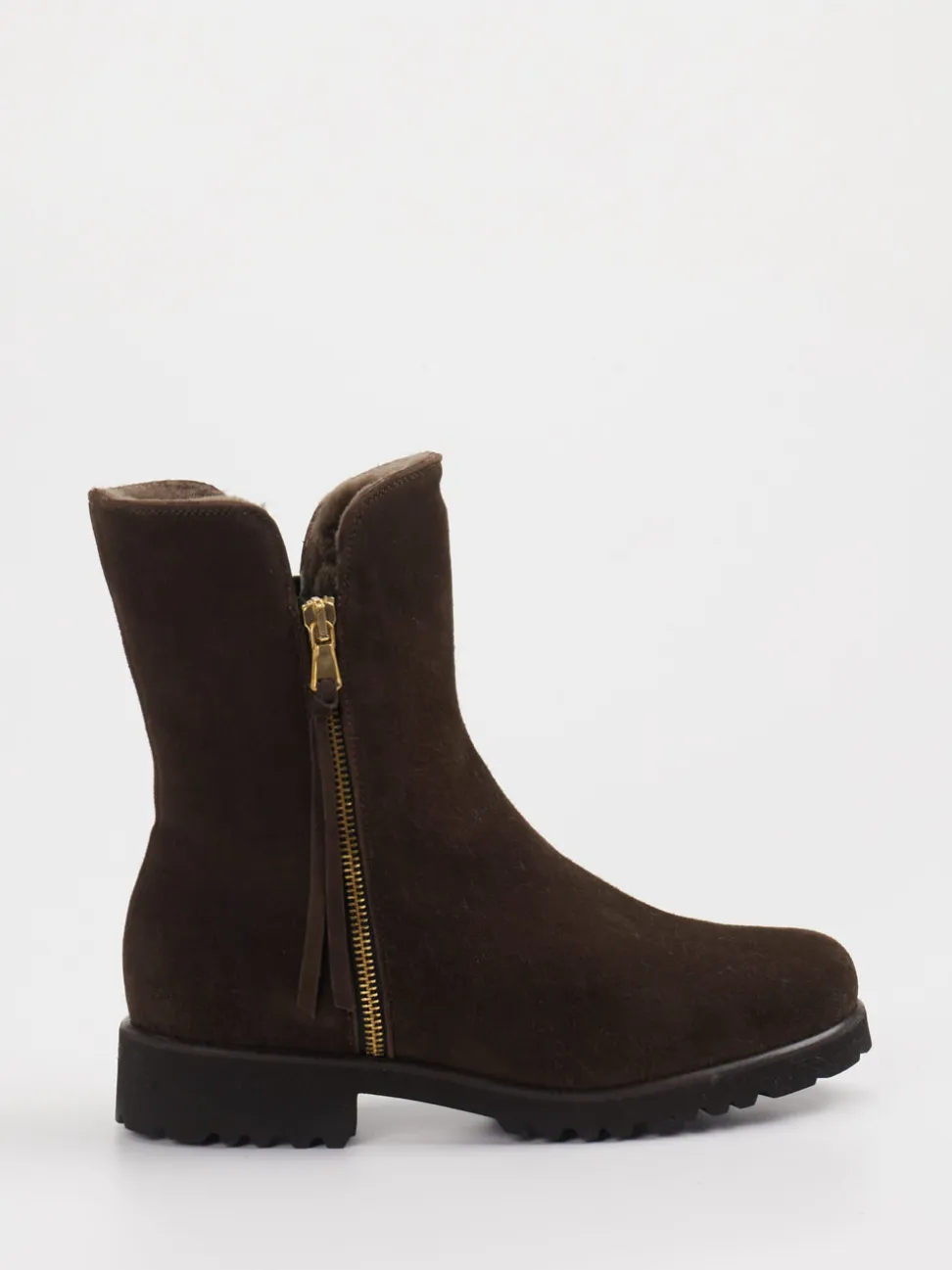 Mannori – Stiefeletten aus Veloursleder dunkelbraun