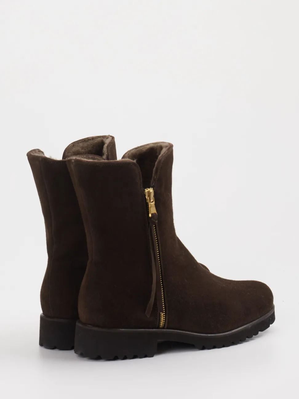 Mannori – Stiefeletten aus Veloursleder dunkelbraun