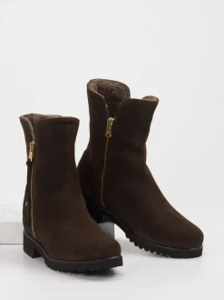 Mannori – Stiefeletten aus Veloursleder dunkelbraun