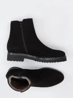 Mannori – Stiefeletten aus Veloursleder schwarz