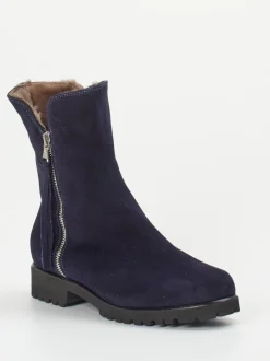 Mannori – Stiefeletten aus Veloursleder dunkelblau