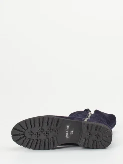 Mannori – Stiefeletten aus Veloursleder dunkelblau