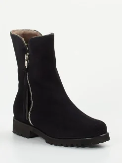 Mannori – Stiefeletten aus Veloursleder schwarz