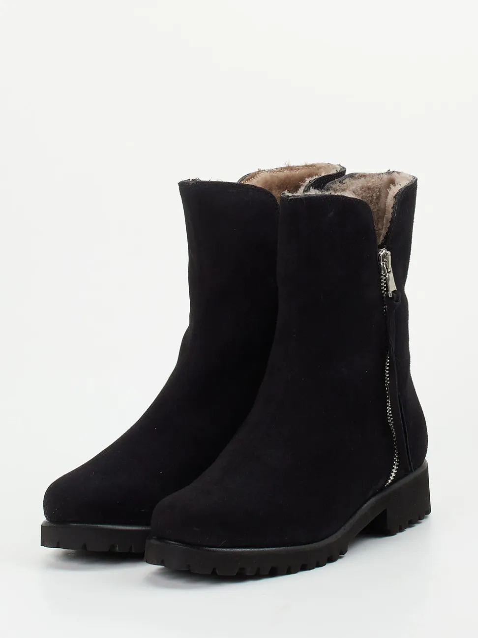 Mannori – Stiefeletten aus Veloursleder schwarz