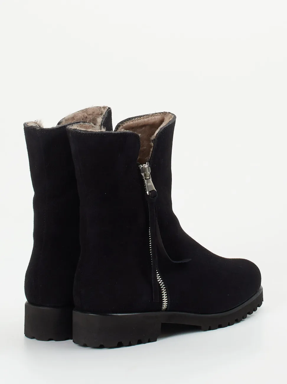 Mannori – Stiefeletten aus Veloursleder schwarz