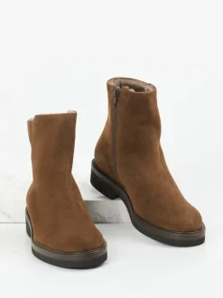 Mannori – Stiefeletten aus Veloursleder braun