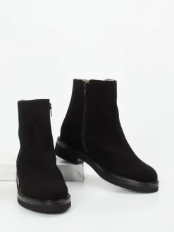 Mannori – Stiefeletten aus Veloursleder schwarz