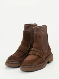 Mannori – Stiefeletten aus Veloursleder Braun