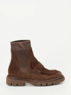 Mannori – Stiefeletten aus Veloursleder Braun