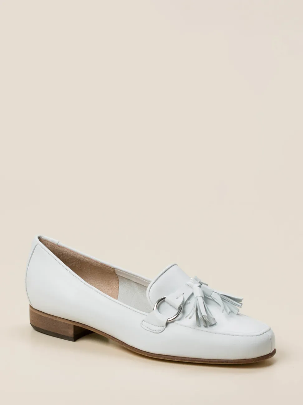 Mannori – Tassel Loafer aus Lammleder weiß